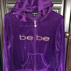 BEBE Velour Jacket with satin ribbon. Brand New.